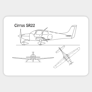 Cirrus SR22 - Airplane Blueprint - Bpng Sticker
